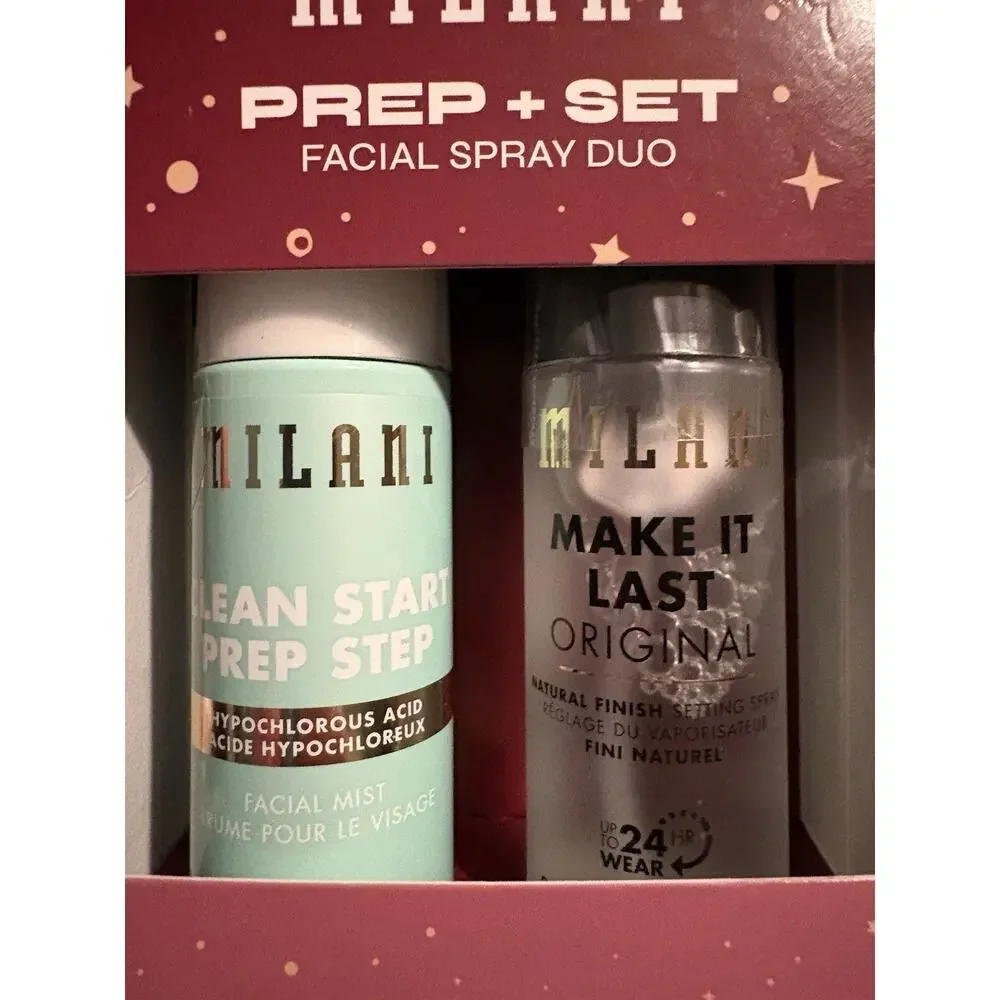 Milani Prep & Set Facial Spray Duo Clean Start Prep & Make It Last Spray